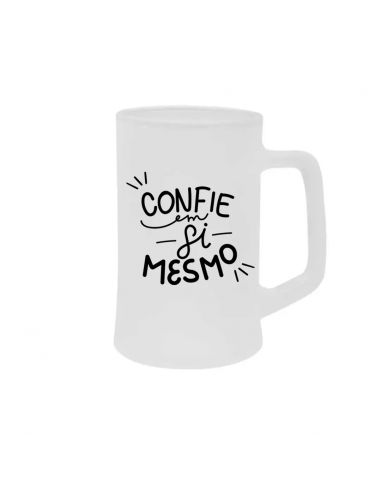 Caneca De Chopp De Vidro Jateada Personalizada