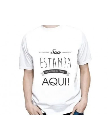 Camiseta Branca Masculina Personalizada - Poliéster