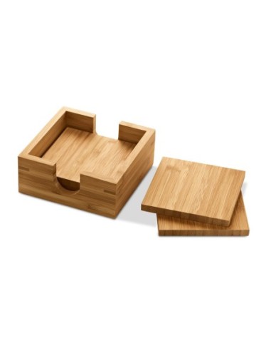 GAUTHIER. Kit de 4 porta copos em bambu